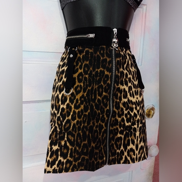 Killstar nwt leopard goth/punk skirt! Pretty kitty strappy mini! FINAL PRICE! - Picture 14 of 16